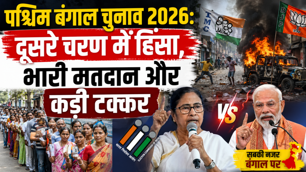पश्चिम बंगाल चुनाव 2026: दूसरे चरण में हिंसा, भारी मतदान और कड़ी टक्कर