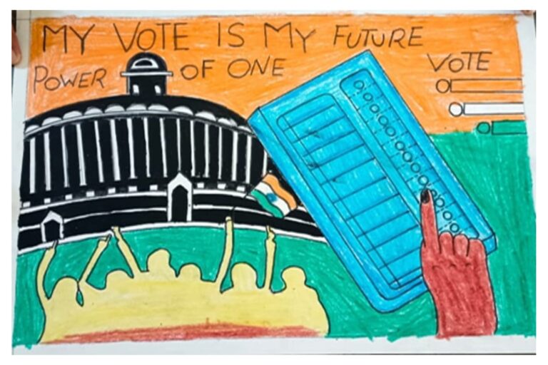 बोटाद: छात्रों ने रंगोली से जगाई मतदान की अलख