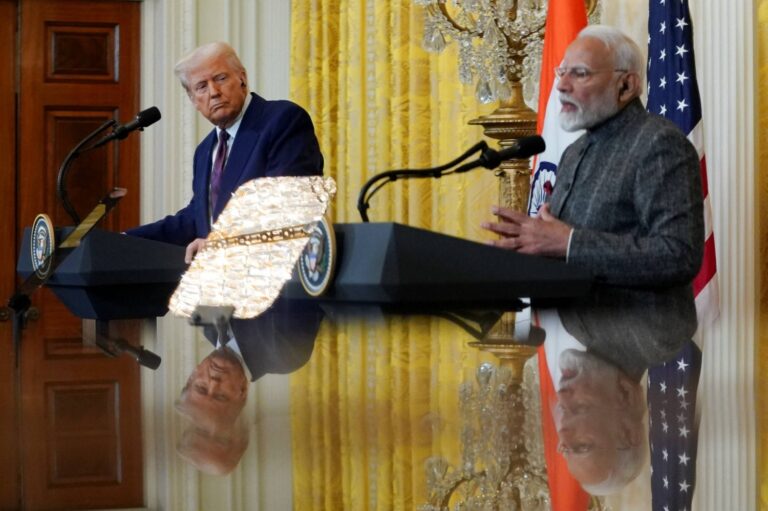 U.S. President Trump holds a joint press conference with Indian Prime Minister Modi at the White House in Washington D.C.